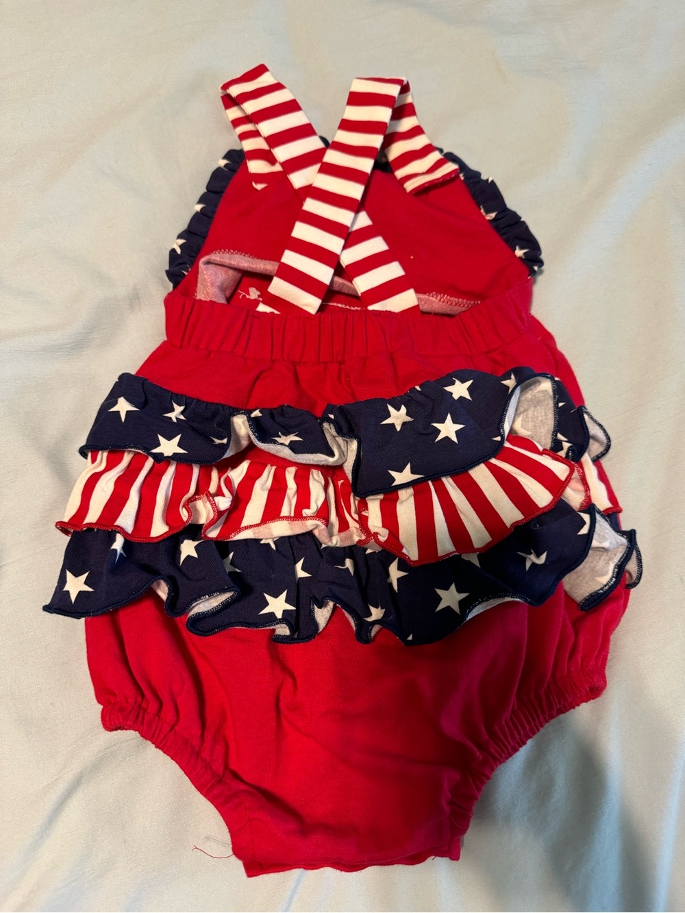 Ricrac & Ruffles - Baby Red Nautical Romper with Navy Trim - Kids Accessories - Picture 3 of 4